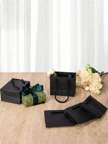 12/6/1pc Black Gift Bags, Holiday Shopping Bags, Wedding, Small Gift Bags, Suitable For Birthday, Graduation, Wedding And Holiday Parties, Paper Gift Bags, Available In Large, Medium And Small Sizes - Multicolor - View 5