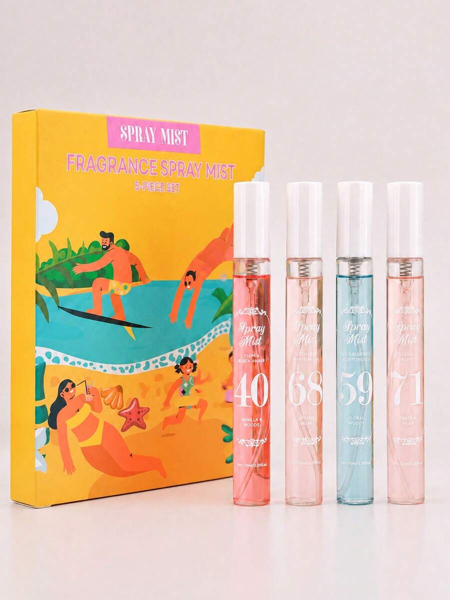 1/5pcs Brazilian Fragrance Spray Gift Set, Limited Edition Portable Multi-Layer Ultimate Pleasure Spray, Contains Natural Fresh Charming Essential Oils, Exuding Coconut, Floral, Fruity And Citrus Notes - Multi Scents - View 1