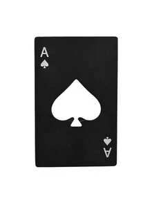 1 buah - Pembuka Botol Kartu Poker Ace Of Spades, Pembuka Botol Kaleng Soda, Pembuka Kaleng Kartu Stainless Steel - Hitam dan Putih - View 8