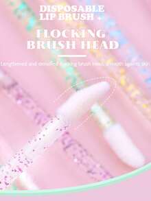 50pcs Crystal Eyelash Cleaning Brushes Disposable Eyebrow Brushes Eyelash Removal Tool Lip Brush Makeup Brush Tool - Pink - View 2