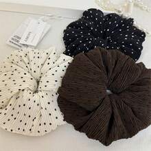 French Gentle Elegant Pleated Polka Dot Scrunchie 2026 Early Autumn New Style Hair Tie Ponytail Bun Hair Accessory - Multicolor - View 3