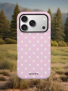 GIIPPA 1件粉色底白色波點圖案設計手機殼，適用於Phone 17 Pro Max，兼容Phone 16 Pro Max、15 Pro Max、14 Pro Max，韓系高端時尚趣味手機殼，兼容11/12/13/14/15/16 Pro Max Plus，優雅設計男女皆宜，適合送給女友的聖誕節、情人節、復活節、婚禮季與生日完美禮物 - 粉色 - 查看 7