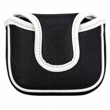 1PC Magnetic Closure Mallet Golf Putter Headcover With Contrast White Edge Golf Club Protector - Multicolor - View 3