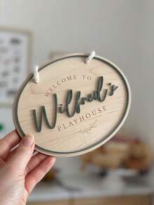 Personalized Wooden Children's Room Sign | Customized Game Room Decor | Name Plate | Role Play Room Sign - Multicolor - View 7
