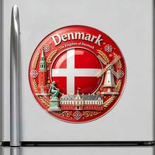 Denmark And Rose-Red Flag Whispers Magnet Where Every Sail And Spire Tells A Fairytale Keepsake For All Metal Surfaces Throughout The Home - A - View 2