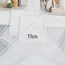 Thin Fabric Pure White Satin Ribbon DIY Gentleman Handkerchief Suit Towel Handkerchief Accessory DIY Supplies Pure White 15.7 Inch 6PCS - White - View 4