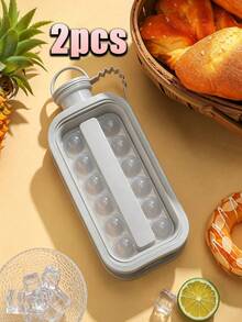 1pc Ice Ball Ice Maker Water Bottle With Lid, Portable Silicone Tray And Water Bottle 2-In-1, Multi-Cavity Mold, Tray, Ice Ball, Ice Maker, Ice Cube, Ice Bag, Ice Bucket, Suitable For Home Bar Party, Easy Release Ice Maker, Suitable For Drinks, Juice, Whiskey - Multicolor - View 14