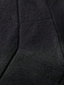 Vintage Minimalist Casual Ribbed Knit Zip-Up Cardigan Jacket, Everyday Versatile Commuter Style, Unisex Spring/Autumn - Black - View 5
