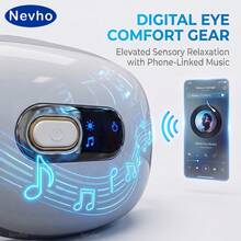 Nevho Foldable Electric Eye Massager, Portable Rechargeable Heated Eye Mask With Wireless Music, Soft Skin-Friendly Airbag Kneading Eye Care Device, Relaxation Gift For Home And Travel - View 10