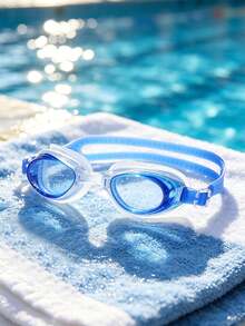 1pc Children's Large Frame High Definition Anti-Fog Swimming Goggles, Soft Silicone Waterproof Swim Goggles With Integrated Earplugs And Adjustable Strap, Unisex Baby Water Play Diving Eye Protection, Macaron Multi-Color Options - Children's Swimming Goggles - View 7