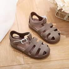 Kids Closed-Toe Sandals Hollow Soft Sole Boys Girls Non-Slip Beach Shoes Sports Sandals - Khaki - View 4