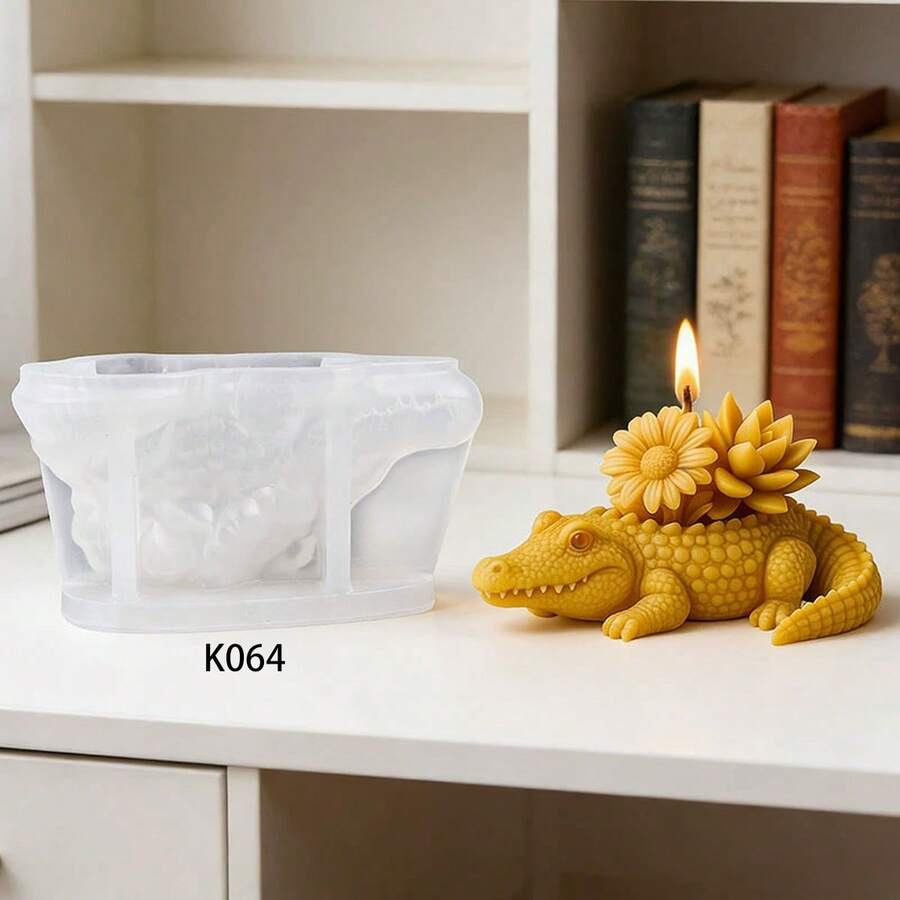 3D Crocodile Candle Silicone Mold DIY Resin Mold Aromatherapy Candle Plaster Mold Fragrance Decor - Crocodile - View 1