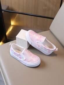 Mädchen Glitzer Slip-On Sneaker, Regenbogen Farbverlauf Pailletten Oberteil, leichte rutschfeste flache Sohle Freizeitschuhe für Kleinkinder - Pink - Übersicht 4