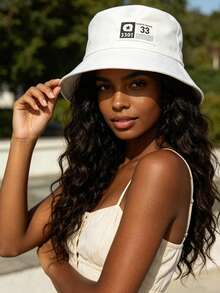 Unisex 33 Bucket Hat With Fabric Label, Windproof, Sun Protection, UV Protection, 3D Design, Foldable, Fashionable, Versatile, Elegant, Soft And Comfortable, Breathable, Multi-Functional, Flattering, Face-Slimming, Suitable For Beach, Outing, Hiking, Cycling, Travel, Commuting, Outdoor, Street, Dating, Trekking And Various Occasions - Multicolor - View 5