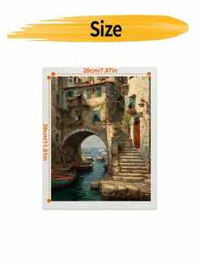 DIY Mediterranean Coastal Village Boat Landscape Digital Oil Painting Set (Unframed 8x12 / 16x20 Inches) Acrylic Paint, Suitable For Adult Beginners, Home Wall Decor, Unique Holiday Gift - Sets - View 9