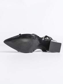 Women's High Heel Mary Jane Pumps, Fashion Casual Slip-On Backless Sandals - Black - View 10