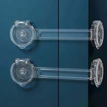 Cabinet Safety Lock - Polyethylene, Transparent Design, Suitable For Drawers, Refrigerators, Cabinets And Storage Rooms - And Easy To Install Protective Lock. Cabinet Safety | Transparent Lock | Easy To Install Lock, Suitable For Child Safety Lock - Thickened Upgraded Version - View 2