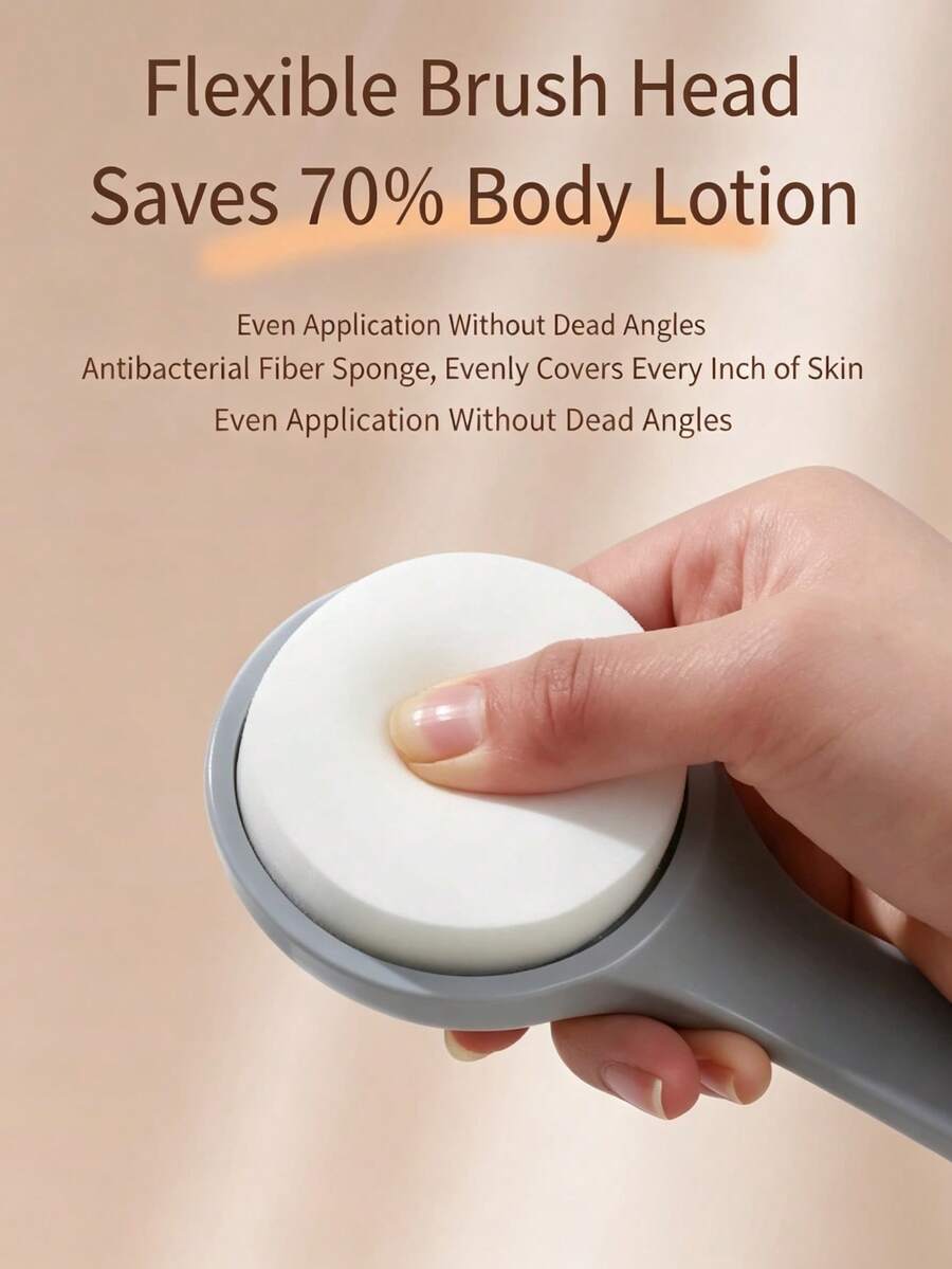Long Handle Lotion Applicator Brush, Soft Sponge Back Applicator Tool, Suitable For Body Lotion And Moisturizer, Retractable Shower Body Brush, Evenly Applies Lotion, Self-Tanning Applicator, Suitable For Hard-To-Reach Areas, Unisex Home Bathroom Bathing Care Tool - Multicolor - View 1