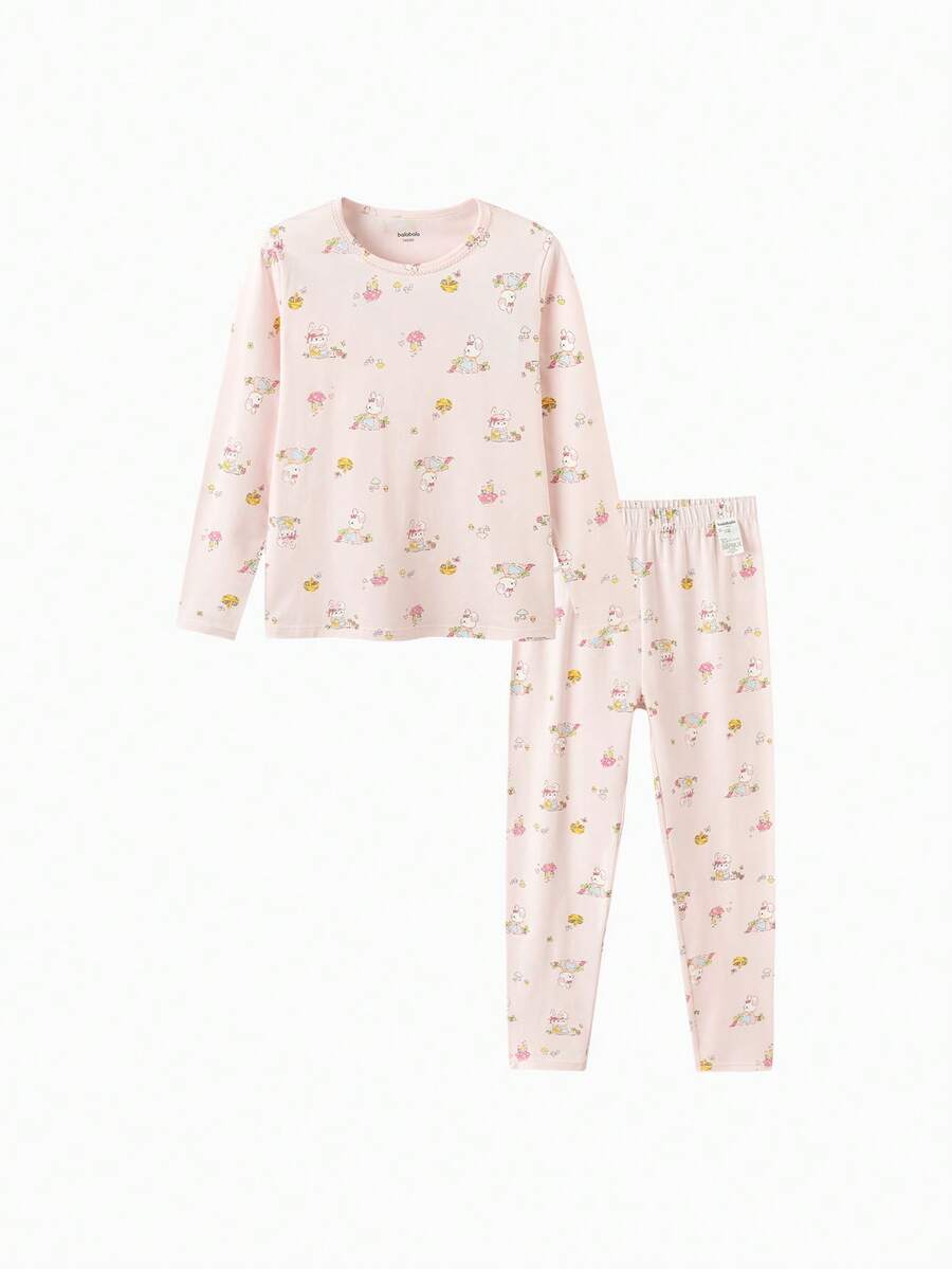 Balabala Tween Girls Sweet Skin‑Friendly Girls Underwear Set Soft Top & Pants For Spring Autumn - Red Hue - View 1