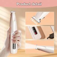寵物美容電動剪毛器，低噪音 USB 充電式狗用指甲修剪器附 LED 燈，多功能寵物美容剪刀，適用指甲、眼睛、耳朵、臉部與屁股 - 彩色 - 查看 3