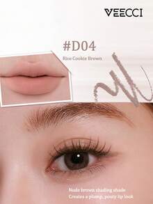 VEECCI Pensil Bibir Dua Ujung, Mendefinisikan Kontur Bibir, Tahan Air dan Tahan Lama, Tidak Pudar, Cocok Dipadukan dengan Lipstik untuk Bibir Penuh, 2-in-1: Pensil Bibir dan Kuas Bibir, Cocok untuk Pemula - #D04 Beras Cokelat - View 8