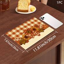 Vintage Floral Plaid Pattern Printed Drainage Mat/Absorbent Mat/Drying Mat For Coffee Machine And Tableware - Absorbent Polyester Desktop Protector With Rubber Non-Slip Backing, For Kitchen Countertop Decoration - Home, Bar And Dining Table Placemat - Multicolor - View 13