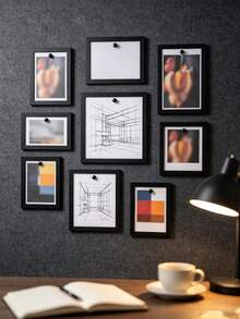 4/2/1pc A4 Magnetic Self-Adhesive Photo Frame, Decorative Portable Wall-Mounted Plastic Picture Frame, Document Display Frame, Suitable For Photos, Minimalist Style, No Screws Needed, Folder Compatible, Suitable For Ramadan, Bedroom, Wedding, Home Decor, Room Arrangement Supplies - Multicolor - View 2