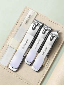 5pcs/Set - Professional High Carbon Steel Precision Nail & Toe Clipper Set, Includes Nail Clippers, Nail Files And Ear Pick, With Leather Portable Storage Case, Home Beauty Care Set, Travel Friendly Box, Fashion Design, Premium Precision Nail Clipper Leather Set - Nail Clipper Set - View 10