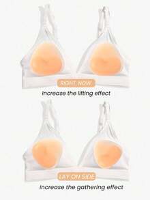 2pcs Women's Silicone Bikini Breast Pads, Bra Accessories, Bra Inserts, Invisible Breast Pads - Multicolor - View 2