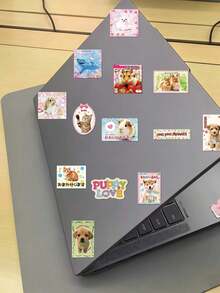 50PCS,Cute Animals Mobile Phone Stickers,PVC Material,Creative And Aesthetic Design Sticker,Suitable For Mobile Phone Cases, Tablets, Laptops, Suitcases, Cars, Notebooks, Helmet, Guitar, Skateboard, Storage Box,Computer,Earphone Case - Multicolor - View 7