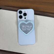 Minimalist Mirror Heart-Shaped Phone Adhesive Stand, Compatible With All Phones, Desktop Stand - Multicolor - View 8