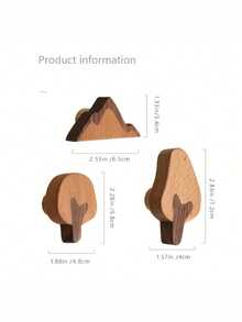 Rustic Style Natural Wood Wall Hooks - No Drilling Adhesive Installation, Handmade Beech Wood Cartoon Tree Design, Space-Saving Hooks Suitable For Coats, Hats, Towels, Keys - Bedroom & Bathroom Storage Decor, No Drilling Installation, Fun Home Accent - Multicolor - View 2