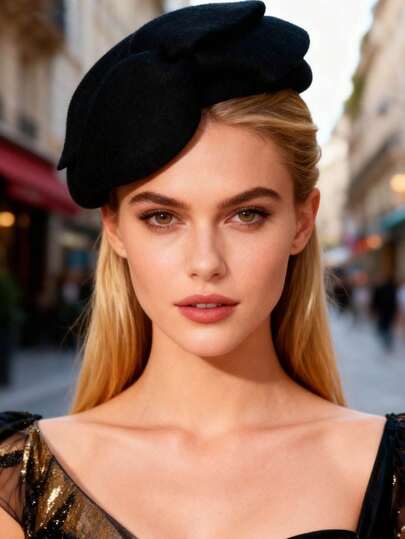 HIMESPORT Sombreros Fascinators de Fieltro 100% Lana para Mujeres Damas Iglesia Formal Cóctel Boda Novia Fiesta de Té Sombrero de Vestir Boinas Gorra con Flor