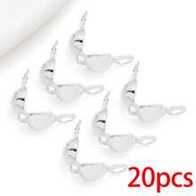 20pcs 18K Silvery Plated Crimp Beads Wire Guardians Clamshell Bead Tips Knot Covers End Caps For DIY Bracelet Necklace Jewelry Making Findings - Silver - View 30