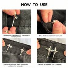 Women's Waist Tightening Buckle Star Brooch Waist Adjuster, For Skirts And Pants, Office, Outdoor, Back-To-School Essential Accessory - Silver - View 11
