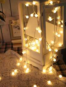 1pc LED Bulb String Lights, USB & Battery Dual Power Decorative Christmas Lights, Party Atmosphere Lights, Suitable For Home Room, Camping, Party, Wedding, Patio, Valentine's Day, Christmas Tree Decoration - Warm White - View 3