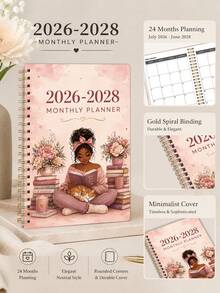 Trees 2026–2028 24-Month Monthly Planner, 1/2 Year Weekly & Monthly Calendar With Monthly Overview And Notes, Suitable For Productivity, Appointment Management & Goal Setting, Back To School Office Desk Accessory - Multicolor - View 7