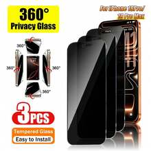 3pcs Full Privacy Anti-Peeping Tempered Glass Screen Protector, Compatible With Phone 18 Pro Max/Phone 18 Pro/Phone 17 Pro Max/17 Pro/17 Air/17/Phone 15 Pro Max/15 Pro/15 Plus/16 Pro Max/16/16e/16 Pro/16 Plus/14 Pro Max/14/14 Pro/14 Plus/13 Pro Max/13/13 Pro/12/11/XR, Full Coverage Anti-Peeping Film - Black - View 38