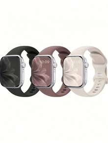 3pcs/Set Unisex Fashion Silicone Watch Band - Multicolor - View 2