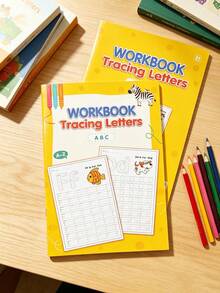 1pc A-Z Uppercase And Lowercase English Letter Tracing Book, 26 Letters Writing Notebook, Pen Control Training Workbook, Ideal Learning Supplies For Home And School, Also As Christmas/Thanksgiving/New Year Gift, Handwriting Practice Book, Back To School Essential - Multicolor - View 2