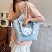 1Pc Sanrio Official Large Capacity Tote Bag, Soft Casual Shoulder Bag With Cute Print, Lightweight Travel Storage Organizer For Daily Use, Portable Handbag For Women Girls - View 6