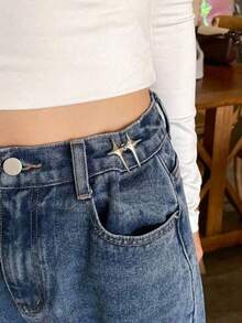 Women's Waist Tightening Buckle Star Brooch Waist Adjuster, For Skirts And Pants, Office, Outdoor, Back-To-School Essential Accessory - Silver - View 5