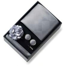 AlanKing Geometric Pattern Men's Tie Set Gift Box, Ideal Holiday Gift For Men - Multicolor - View 4