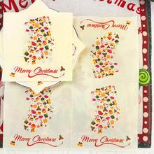 80/40/20pcs 9.84 * 9.84inch Santa Claus Silhouette Rice Base Disposable Napkins With Patterns Of Snowmen, Colored Balls, Cane Candies, Etc., Suitable For Holiday Parties, Family Gatherings, Christmas Parties, And Restaurant Tabletop Decoration - View 12