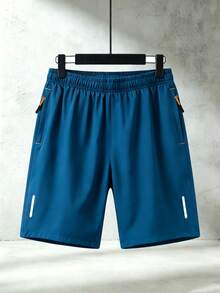 Men's Sports Shorts Suitable For Spring, Summer, Autumn Wear Running, Fitness, Sports - Blue - View 2