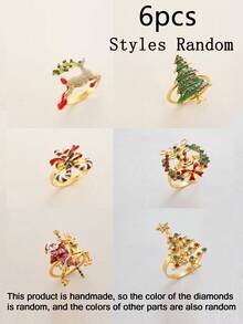 6pcs Elegant Gold Napkin Rings, Versatile Table Decor For Christmas, Thanksgiving, Easter And Birthday - Multicolor - View 11