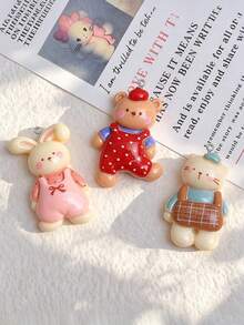 10/20/100pcs Cute Overalls Animal Cartoon Handmade Pendant Charms DIY Keychain Bag Pendant Accessories Decor - Multicolor - View 4