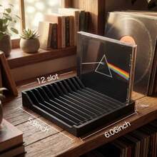Soporte para CD para computadora, organizador de almacenamiento de CD de 12 ranuras, estante vertical para CD para cajas estándar de joyas, soporte de CD de computadora con patas - Multicolor - Ver 7