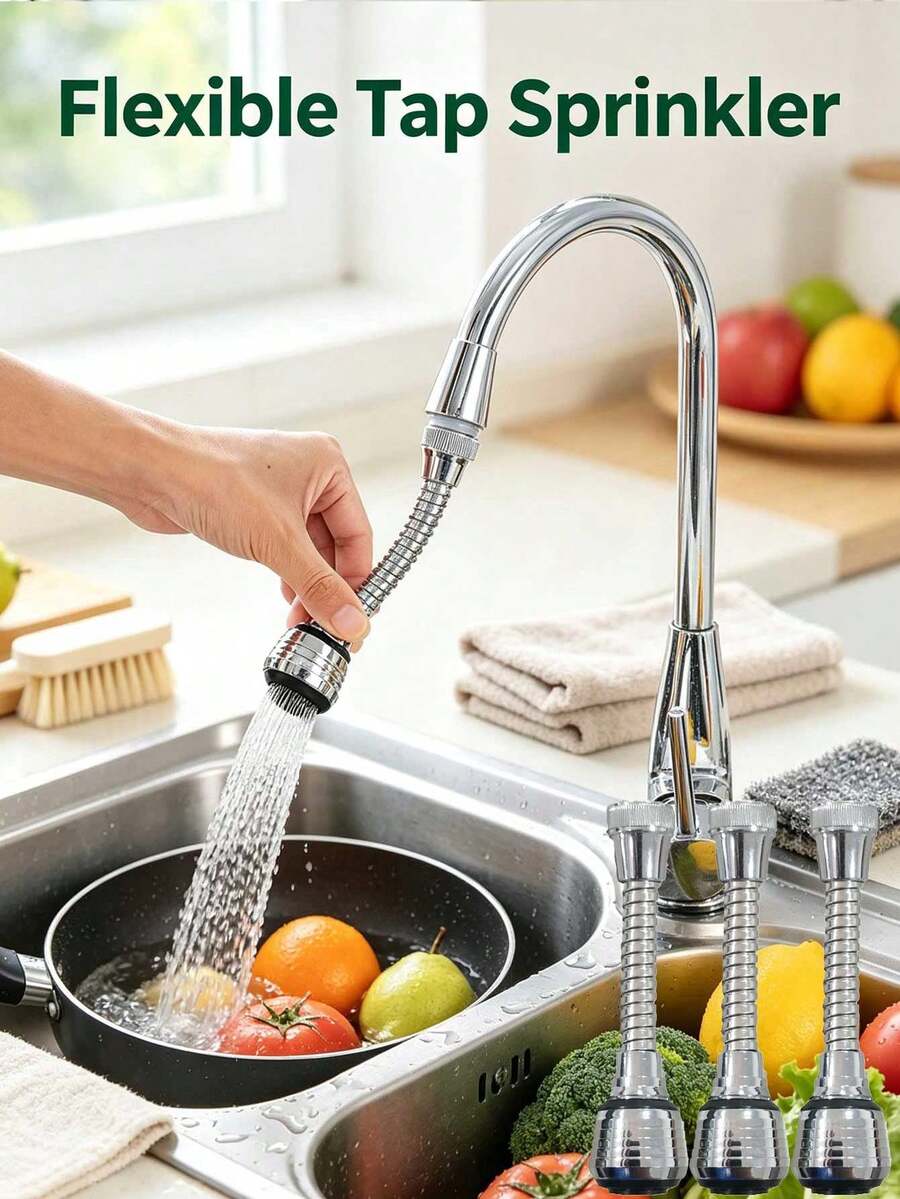 Flexible Faucet Extender, 360° Rotatable Tap Sprayer, Water Saving Tap Aerator For Kitchen Sink