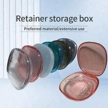 1pc Dental Retainer Storage Box, Orthodontic Braces Storage Box, 6 Colors Available, Matte Finish, Portable Accessory Storage Box, Dental Floss, Travel Toothbrush - Multicolor - View 1